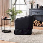 Poltrona a botte girevole in lino con pouf – 1 posto, colori multipli