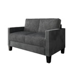 Divanetto due posti rivestito in velluto a coste – Grigio / Champagne / Marrone / Azzurro / Nero / Rosso