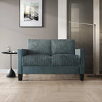 Divanetto due posti rivestito in velluto a coste – Grigio / Champagne / Marrone / Azzurro / Nero / Rosso