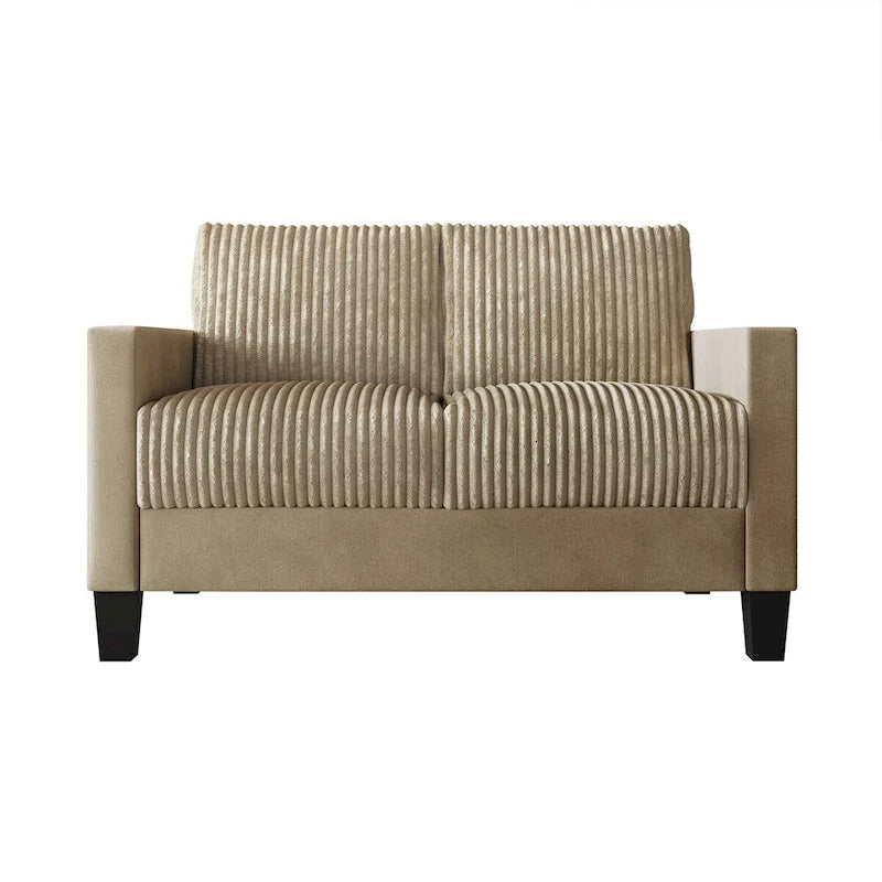 Divanetto due posti rivestito in velluto a coste – Grigio / Champagne / Marrone / Azzurro / Nero / Rosso