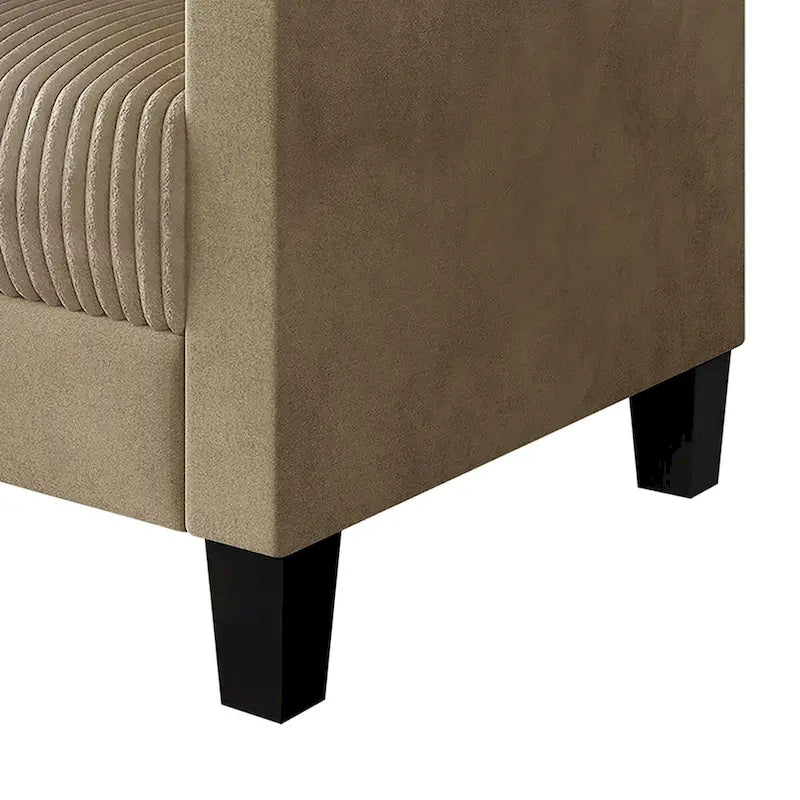 Divanetto due posti rivestito in velluto a coste – Grigio / Champagne / Marrone / Azzurro / Nero / Rosso