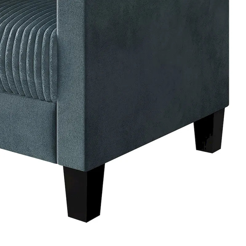 Divanetto due posti rivestito in velluto a coste – Grigio / Champagne / Marrone / Azzurro / Nero / Rosso