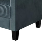 Divanetto due posti rivestito in velluto a coste – Grigio / Champagne / Marrone / Azzurro / Nero / Rosso