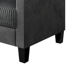 Divanetto due posti rivestito in velluto a coste – Grigio / Champagne / Marrone / Azzurro / Nero / Rosso