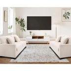 Divano a 3 posti in tessuto Bouclé beige con seduta profonda, 211 cm L