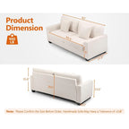 Divano a 3 posti in tessuto Bouclé beige con seduta profonda, 211 cm L