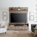 Mobile TV a 2 ante color beige brunito, stile contemporaneo