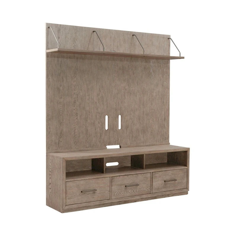Mobile TV a 2 ante color beige brunito, stile contemporaneo