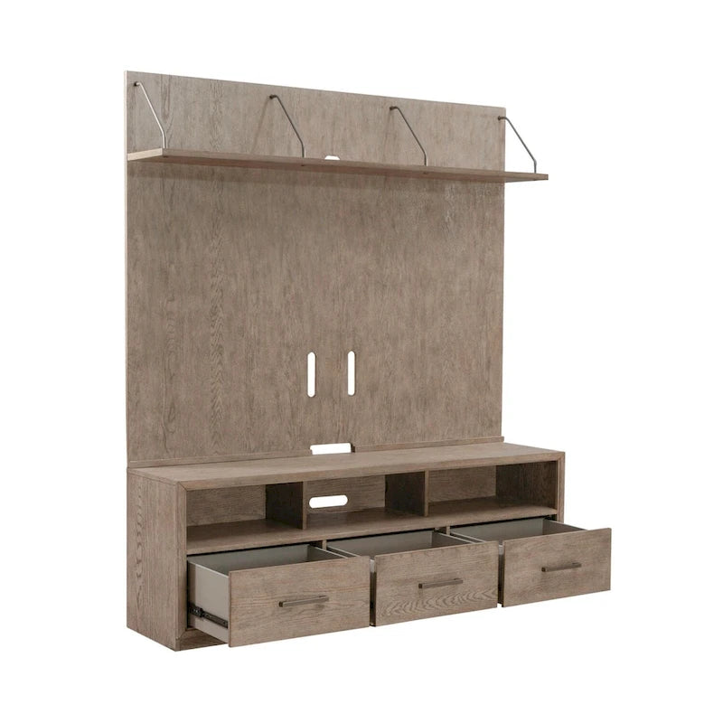 Mobile TV a 2 ante color beige brunito, stile contemporaneo