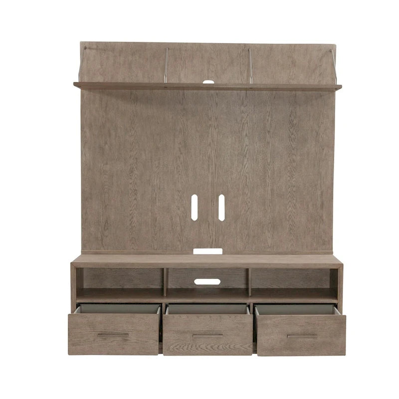 Mobile TV a 2 ante color beige brunito, stile contemporaneo