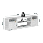 Mobile TV bianco/nero laccato lucido con gambe dorate, adatto a TV fino a 70", 1 persona