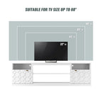 Mobile TV bianco/nero laccato lucido con gambe dorate, adatto a TV fino a 70", 1 persona