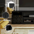 Mobile TV bianco/nero laccato lucido con gambe dorate, adatto a TV fino a 70", 1 persona
