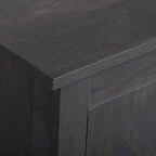 Comodino industriale marrone/bianco/naturale/grigio con anta in vetro, set da 2