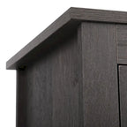 Comodino industriale marrone/bianco/naturale/grigio con anta in vetro, set da 2