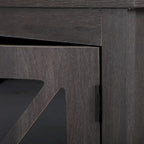 Comodino industriale marrone/bianco/naturale/grigio con anta in vetro, set da 2