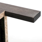 Comodino industriale marrone/bianco/naturale/grigio con anta in vetro, set da 2