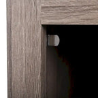 Comodino industriale marrone/bianco/naturale/grigio con anta in vetro, set da 2