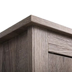 Comodino industriale marrone/bianco/naturale/grigio con anta in vetro, set da 2
