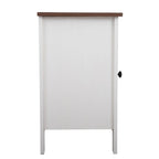 Comodino industriale marrone/bianco/naturale/grigio con anta in vetro, set da 2