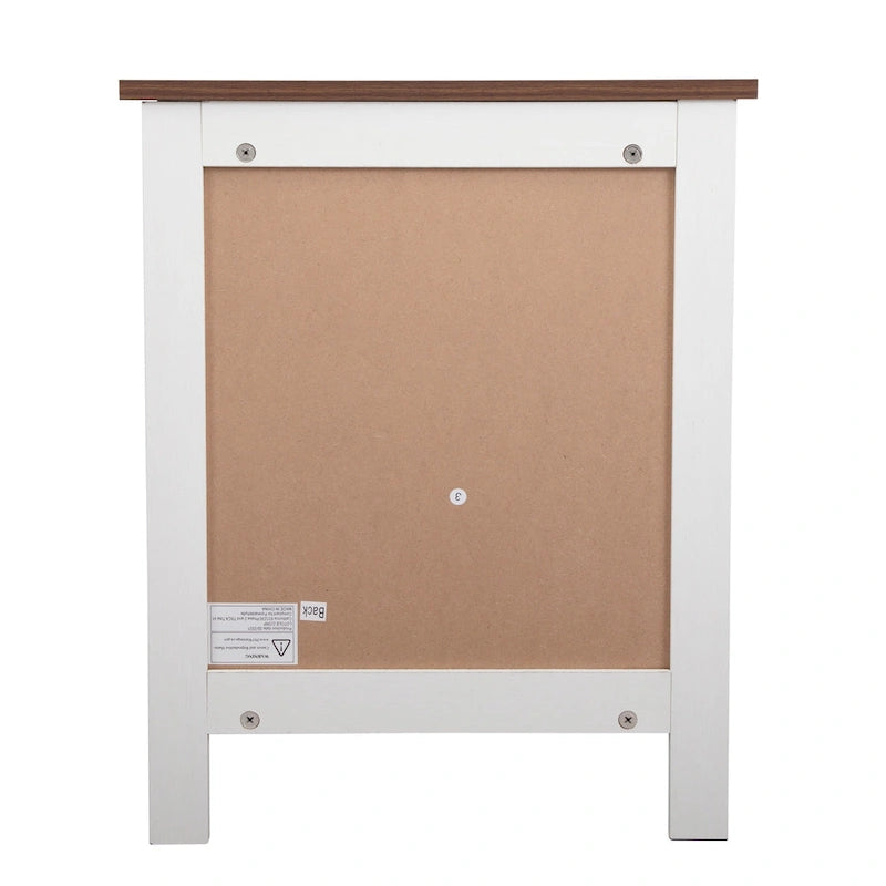 Comodino industriale marrone/bianco/naturale/grigio con anta in vetro, set da 2