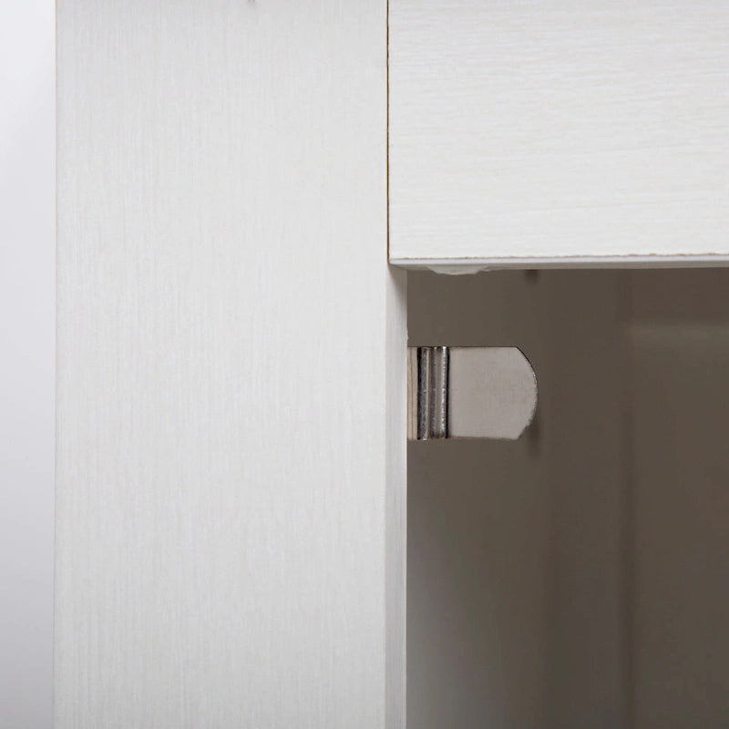 Comodino industriale marrone/bianco/naturale/grigio con anta in vetro, set da 2
