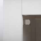 Comodino industriale marrone/bianco/naturale/grigio con anta in vetro, set da 2