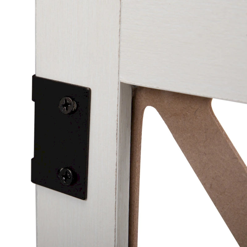 Comodino industriale marrone/bianco/naturale/grigio con anta in vetro, set da 2