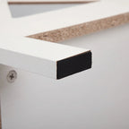 Comodino industriale marrone/bianco/naturale/grigio con anta in vetro, set da 2