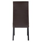 Sedia da pranzo laterale in pelle crosta marrone / beige, set da 2