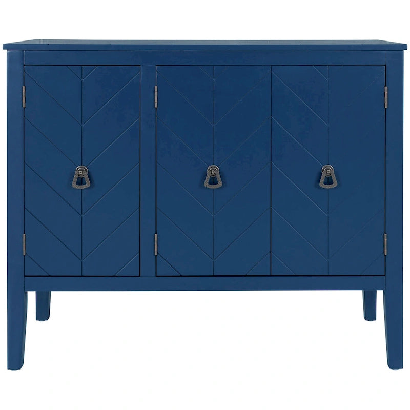 Madia a 3 ante in Bianco / Marrone / Blu / Grigio, stile vintage, montaggio a 1 persona