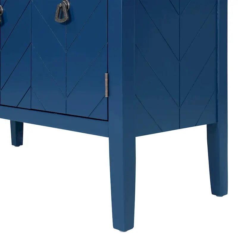 Madia a 3 ante in Bianco / Marrone / Blu / Grigio, stile vintage, montaggio a 1 persona