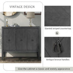 Madia a 3 ante in Bianco / Marrone / Blu / Grigio, stile vintage, montaggio a 1 persona