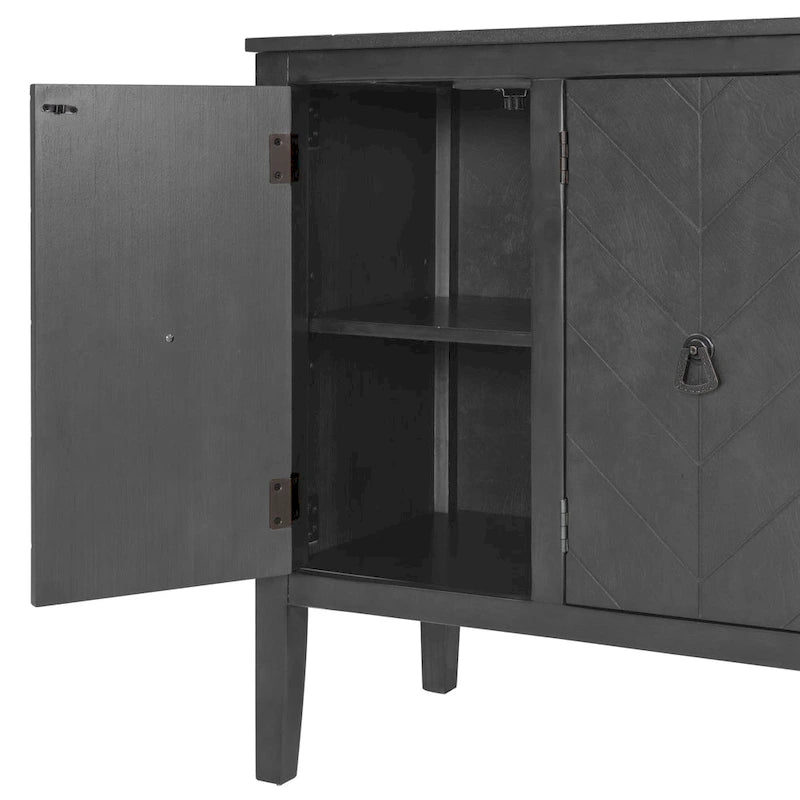 Madia a 3 ante in Bianco / Marrone / Blu / Grigio, stile vintage, montaggio a 1 persona