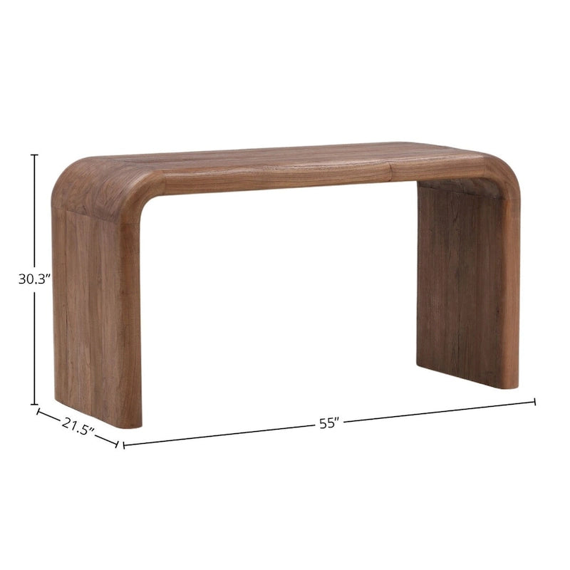 Scrivania con piano colore marrone medio, larghezza 140 cm, singola, stile minimalista