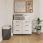 Classificatore mobile a 3 cassetti bianco con serratura, finitura metallizzata, utente singolo