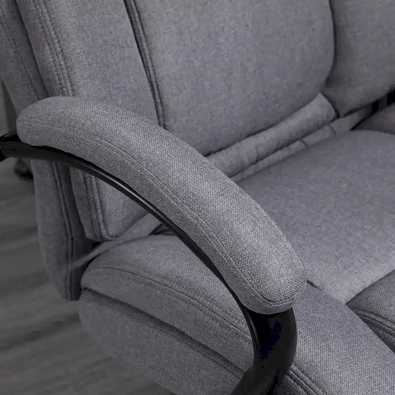 Sedia da ufficio alta con schienale in lino grigio chiaro, 1 persona, capacità 220 kg