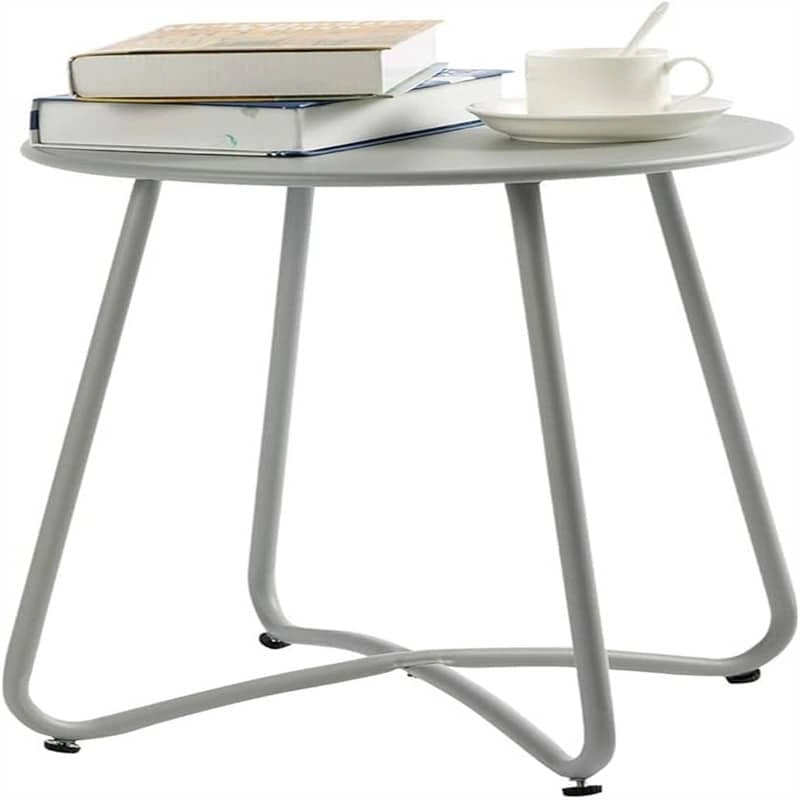 Tavolino rotondo in metallo, multicolore, singolo