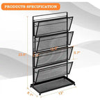 Organizer da Scrivania a 4 Ripiani in Metallo Bianco/Nero, Monoutente