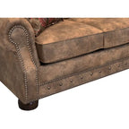 Divano Letto Marrone in Tessuto Scamosciato & Set 2 Poltrone, 3 Posti