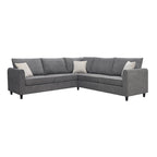 91-inch Modern L-shaped Upholstered Sectional Sofa with Three Pillows - 91 W x 91 D x 33.5 H