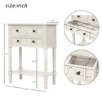Tavolo consolle da divano anticato con 3 cassetti e ripiano inferiore – Bianco sporco / Blu marino / Blu antico / Espresso / Grigio lavato