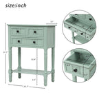 Tavolo consolle da divano anticato con 3 cassetti e ripiano inferiore – Bianco sporco / Blu marino / Blu antico / Espresso / Grigio lavato