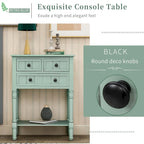 Tavolo consolle da divano anticato con 3 cassetti e ripiano inferiore – Bianco sporco / Blu marino / Blu antico / Espresso / Grigio lavato