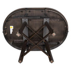 Tavolo da pranzo allungabile rotondo Espresso/Naturale, base a X, 4-6 posti a sedere