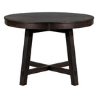 Tavolo da pranzo allungabile rotondo Espresso/Naturale, base a X, 4-6 posti a sedere