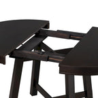 Tavolo da pranzo allungabile rotondo Espresso/Naturale, base a X, 4-6 posti a sedere