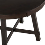 Tavolo da pranzo allungabile rotondo Espresso/Naturale, base a X, 4-6 posti a sedere