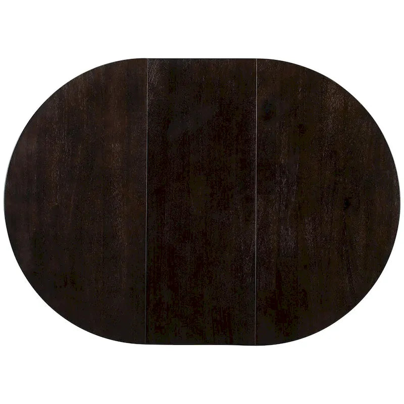 Tavolo da pranzo allungabile rotondo Espresso/Naturale, base a X, 4-6 posti a sedere