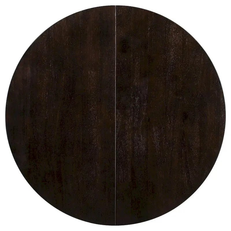 Tavolo da pranzo allungabile rotondo Espresso/Naturale, base a X, 4-6 posti a sedere